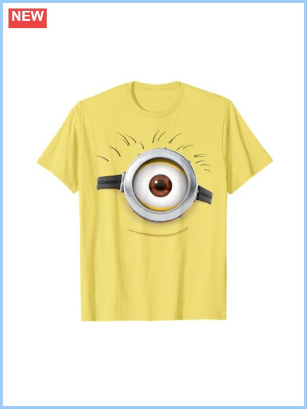 Despicable Me Minions Carl Side Smile Graphic Tee Short Sleeve Round Neck